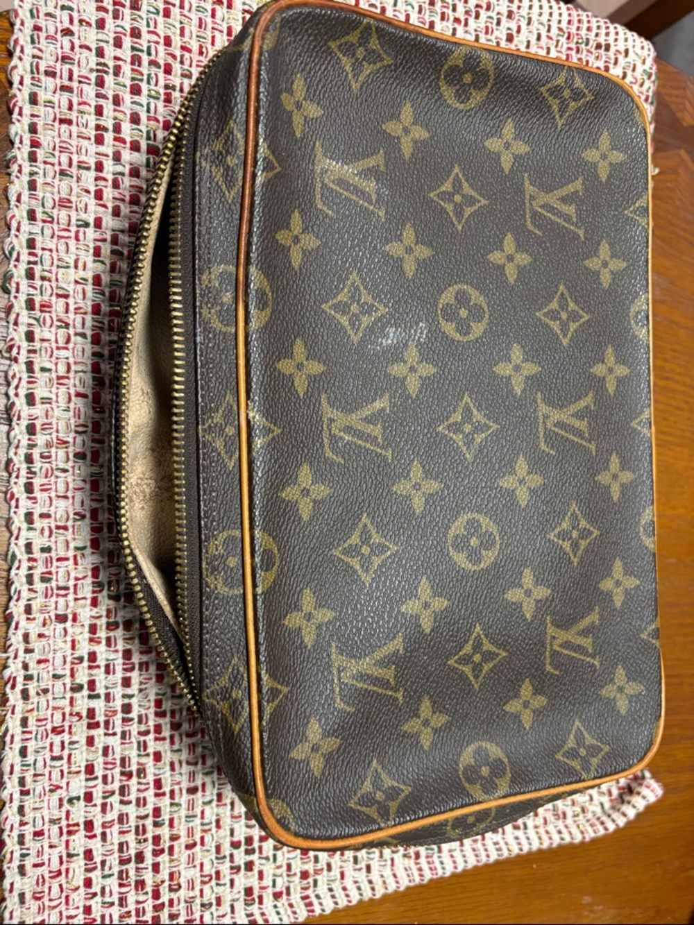 Louis Vuitton Monogram Canvas Toiletry Pouch in Brown and Tan